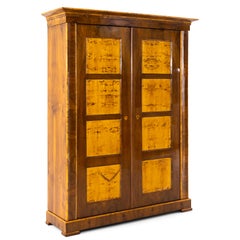 Biedermeier Walnut Cabinet, Two-Door, Poplar Edges, Germany, 1835