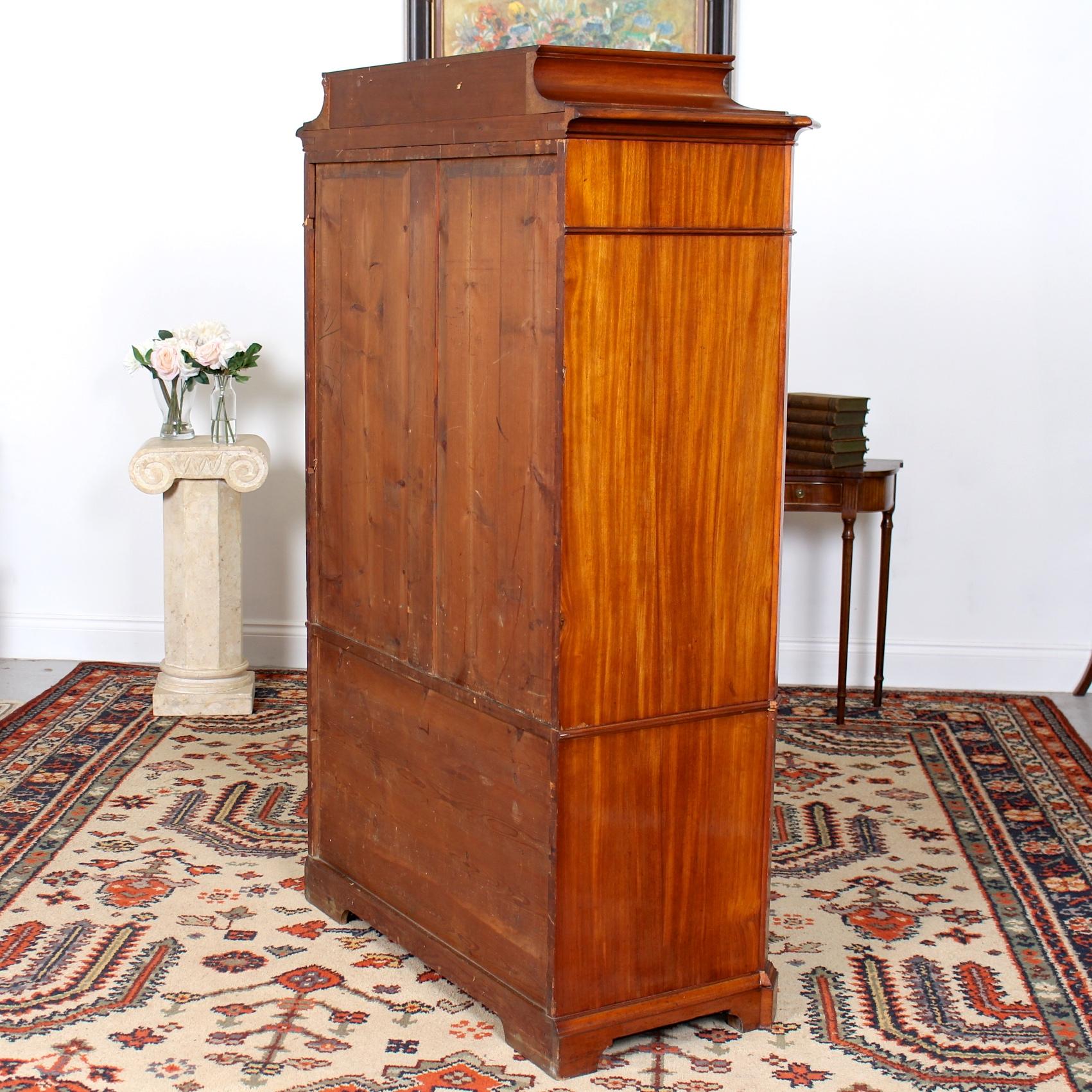 Biedermeier Cabinet Chest Swedish Walnut Mahogany Dresser, 19th Century For Sale 11