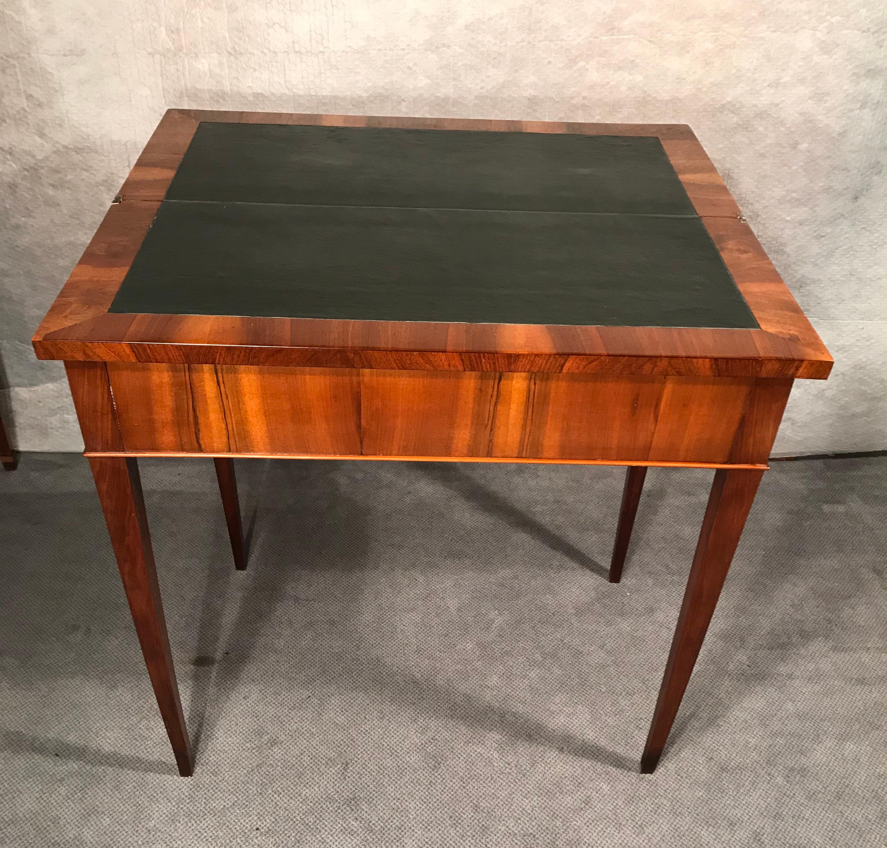 Veneer Biedermeier Card or Console Table, South German, 1820, Walnut