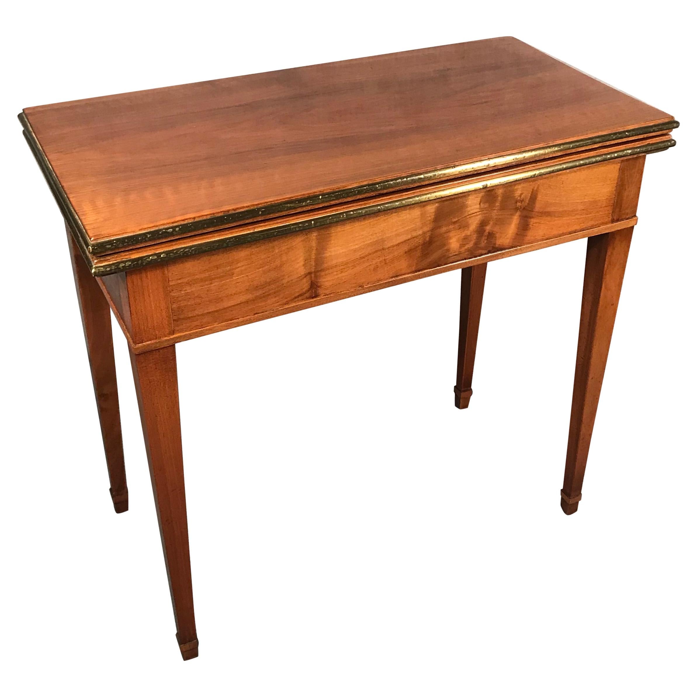 Table à cartes Biedermeier, Allemagne du Sud 1820, Noyer