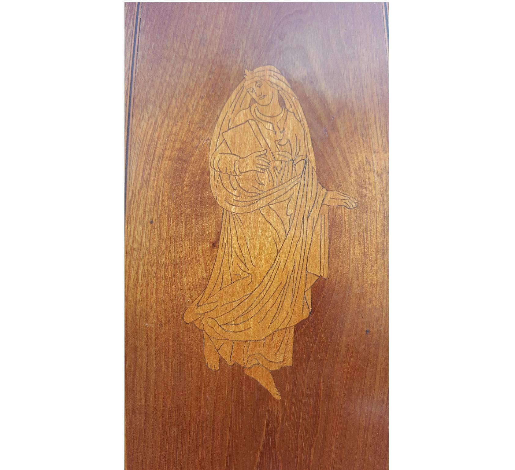 Carved Biedermeier Carver Chairs Early 1900 Swedish Antique Marquetry Inlays Art Deco A For Sale