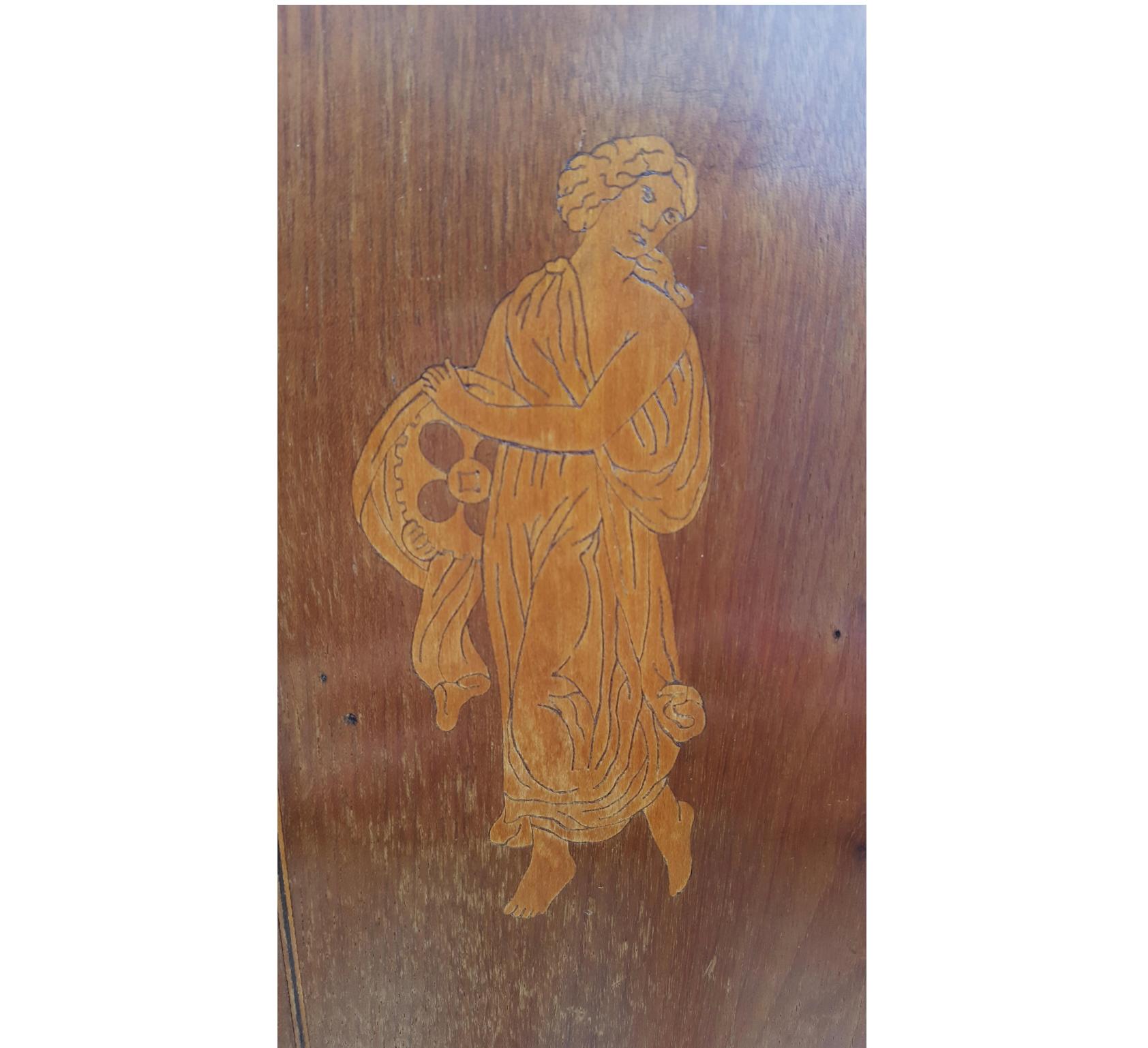 Biedermeier Carver Chairs Early 1900 Swedish Antique Marquetry Inlays Art Deco A In Good Condition For Sale In Lewes, England