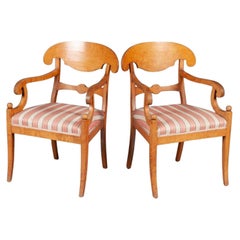 Sedie Biedermeier Carver Svedesi dell
800 Antiche Coppia di Miele