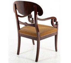 Biedermeier Carver Chairs Swedish Late 1800s Antique Dark Golden Birch 1800s