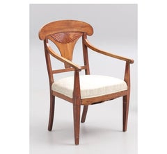 Biedermeier Carver Chairs Swedish Late 1800s Antique Fan Golden Birch 1800s