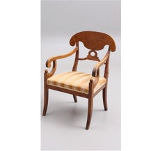 Biedermeier Carver Chairs Swedish Late 1800s Antique Wreath Golden Birch 1800s