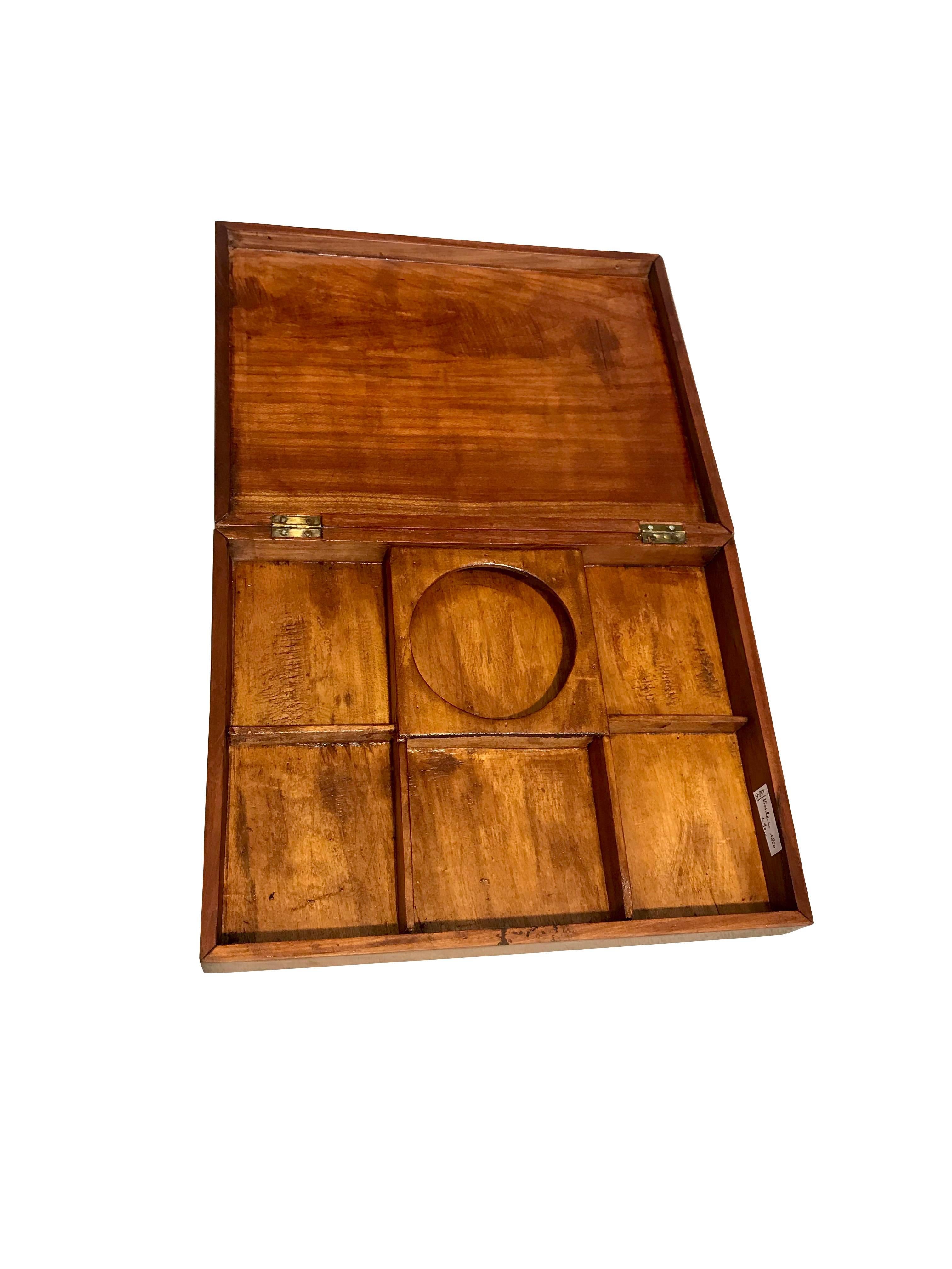 Biedermeier Casket Box, Cherry, Blackened Wood Inlay, Germany, circa 1820 (Intarsie)