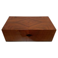 Neoclassical Biedermeier Casket Box, Walnut Veneer, South Germany, 19th c.