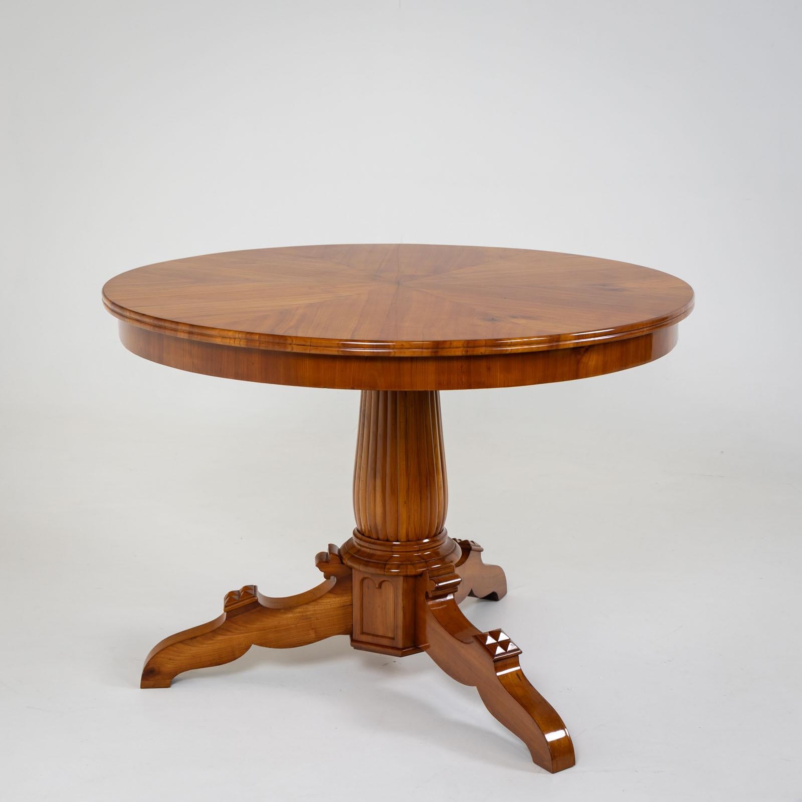 Cherry Biedermeier Center Table, Mid-19th Century For Sale