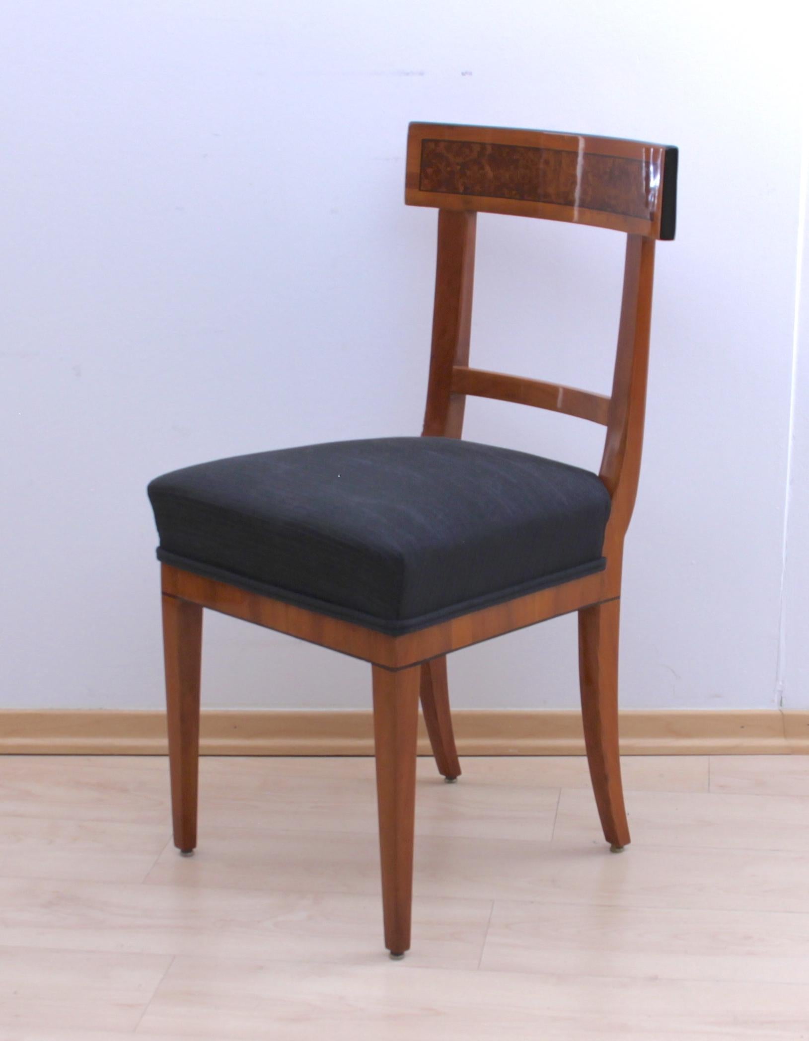 Inlay Biedermeier Chair, Cherry/Birch Root/Ebony, South Germany, circa 1820