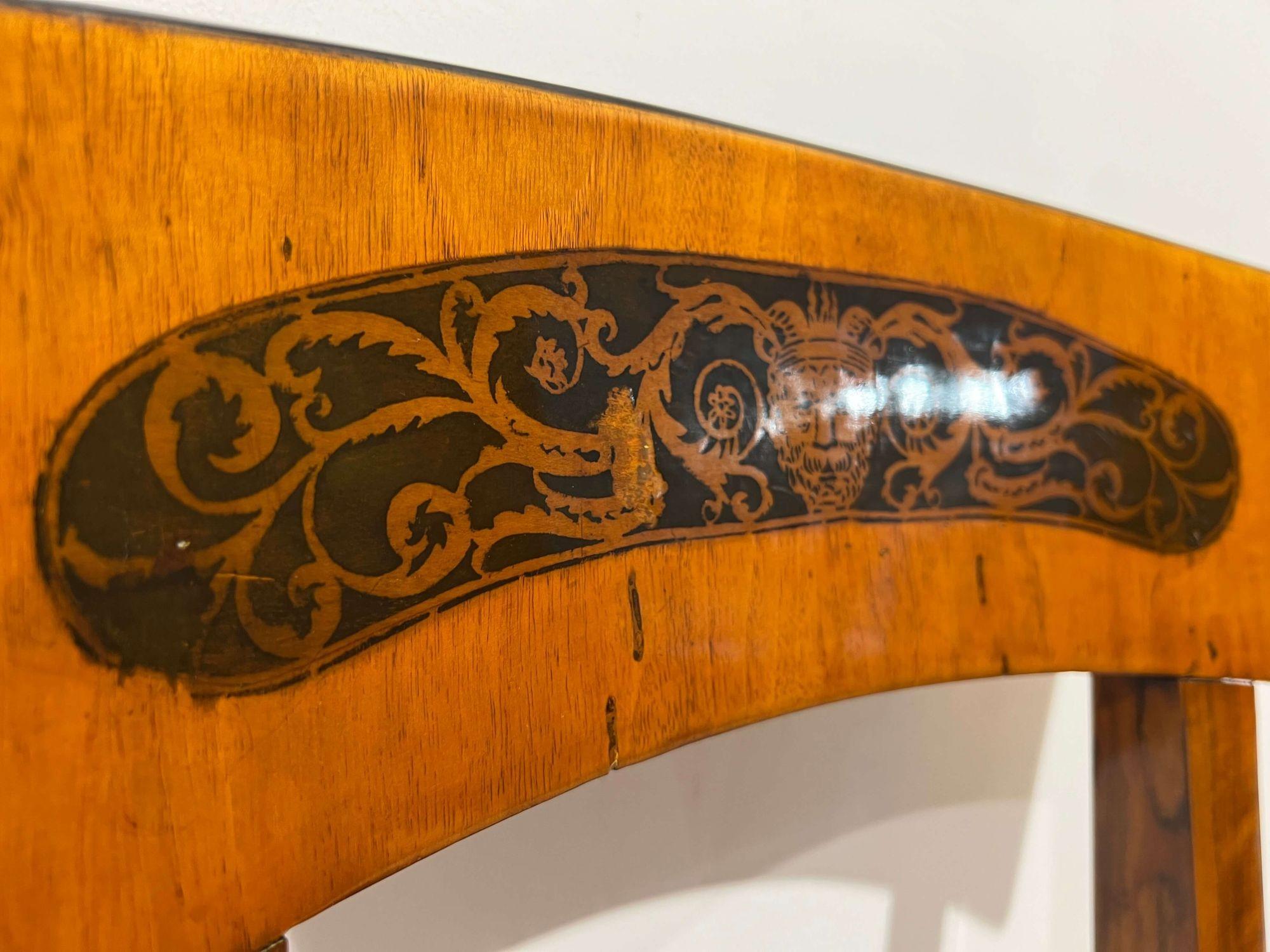 Early 19th Century Biedermeier Chair, Cherry Wood and Ink, South Germany, circa 1820 For Sale