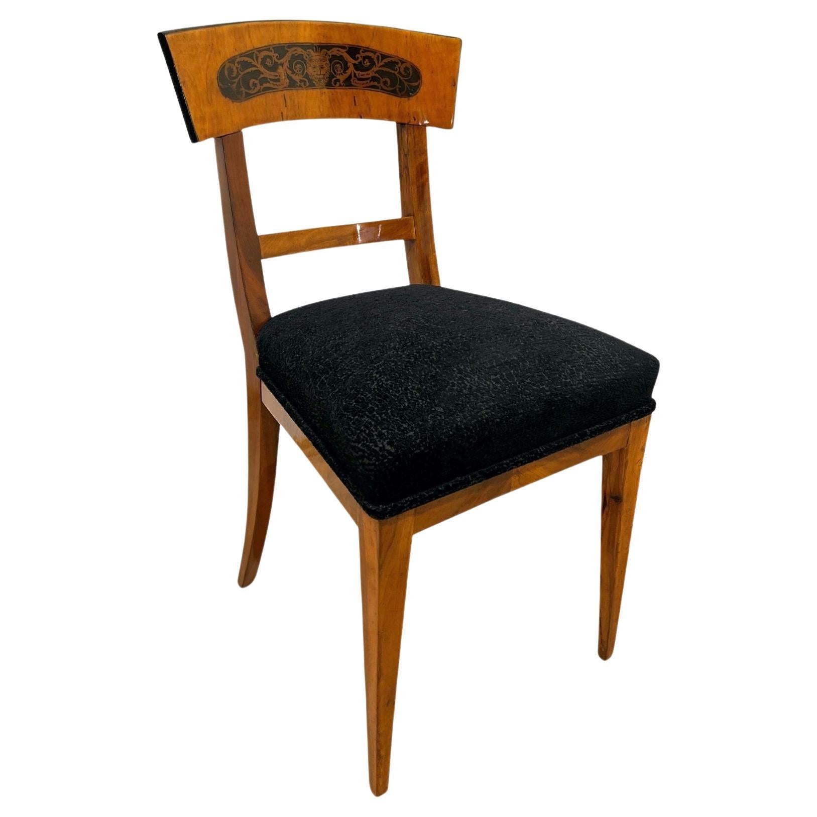 Biedermeier Chair, Cherry Wood and Ink, South Germany, circa 1820 For Sale