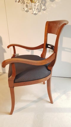 Biedermeier Chair with Armrest Made of Cherry