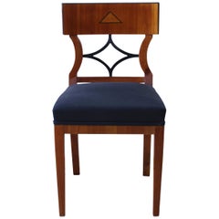 Antique Biedermeier Chairs, Cherry Veneer with Birch Inlay, South Germany, circa 1900