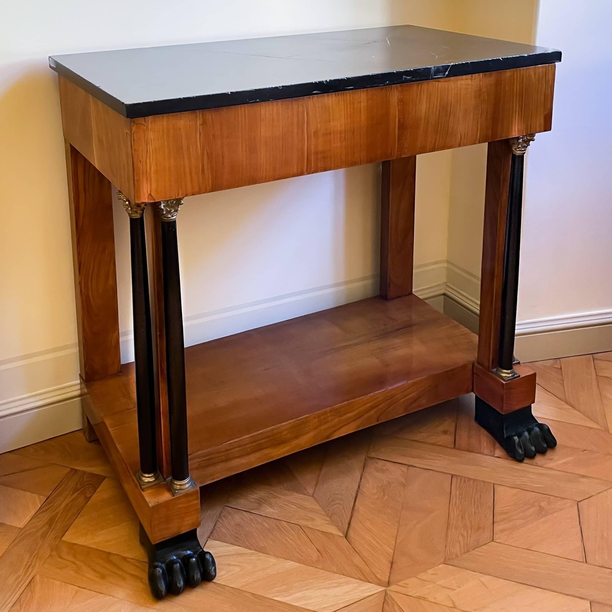Biedermeier Cherry Console with Marble Top, West Germany / Rhineland, circa 1820 For Sale 9