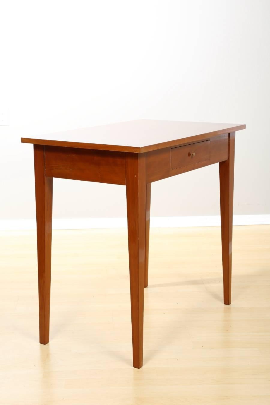 German Biedermeier Cherry Table with Marquetry Details, circa 1840 For Sale
