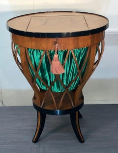 Biedermeier Cherry-Veneer and Ebonized Work Table, Early 19th Century