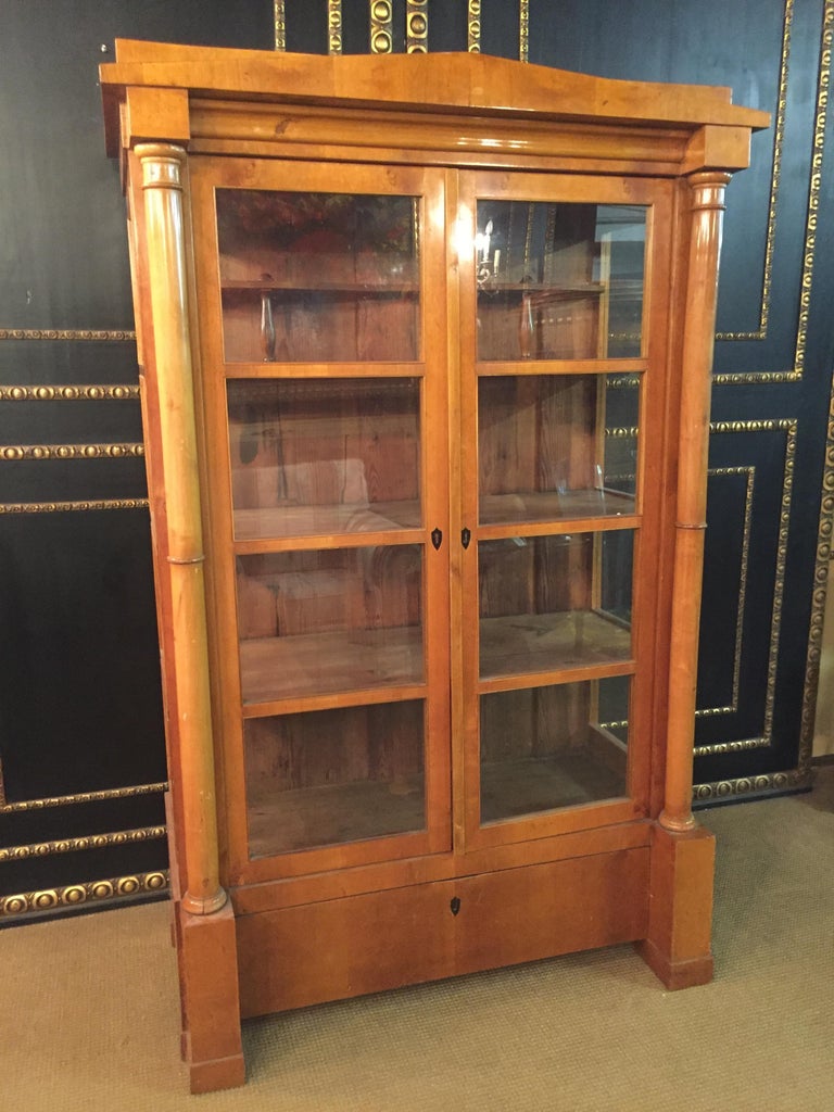 Biedermeier Cherry Vitrine Bookcase Circa 1900 For Sale At 1stdibs