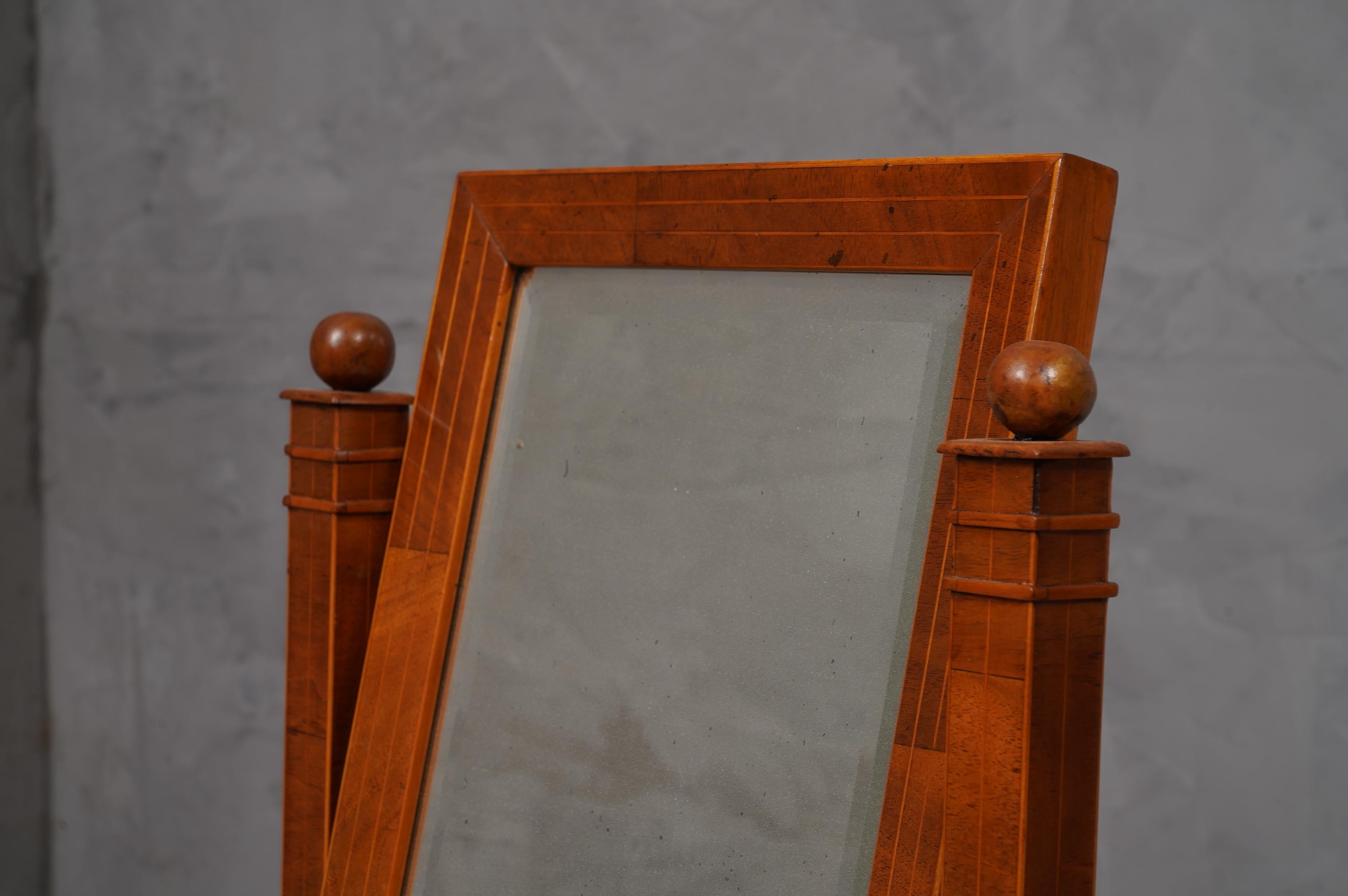 Mid-19th Century Biedermeier Cherry Wood Austrian Mirror, 1830 For Sale