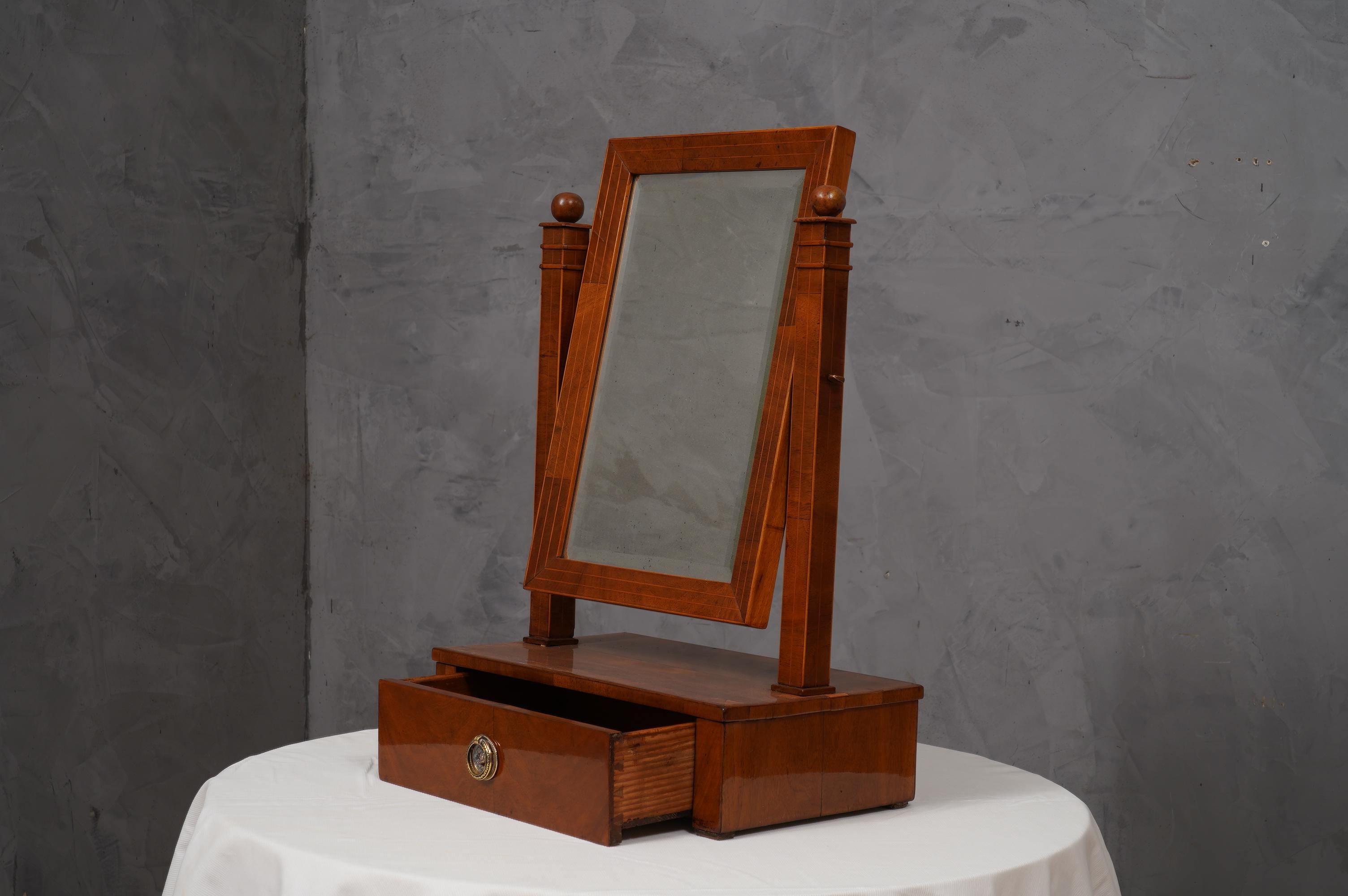 Biedermeier Cherry Wood Austrian Mirror, 1830 For Sale 1