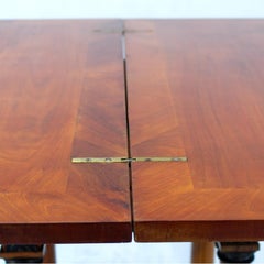 Biedermeier Cherrywood Console or Flip Top Game Table, Mid-19th Century