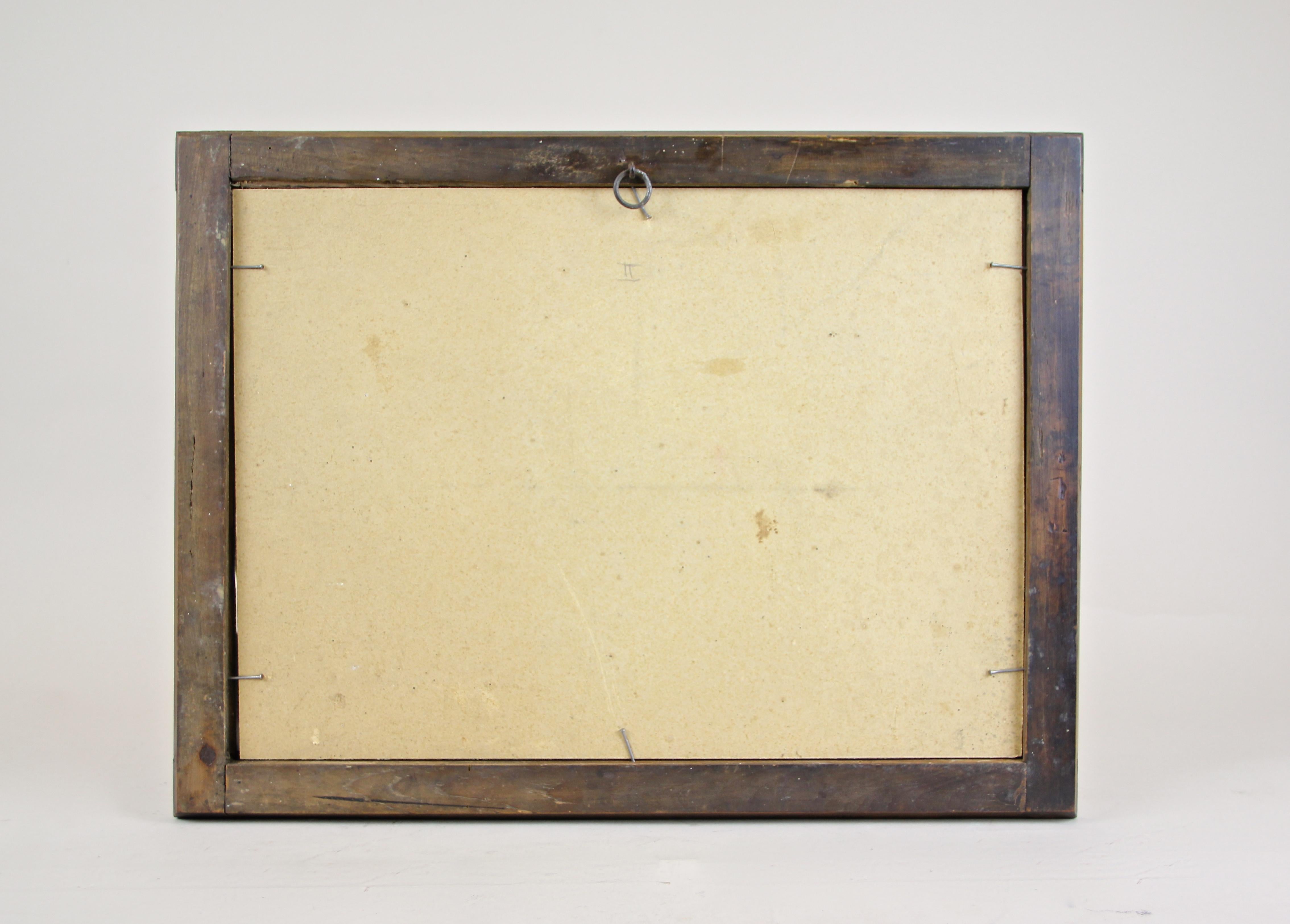 Biedermeier Cherrywood Picture Frame with Brass Applications Austria, circa 1820 7