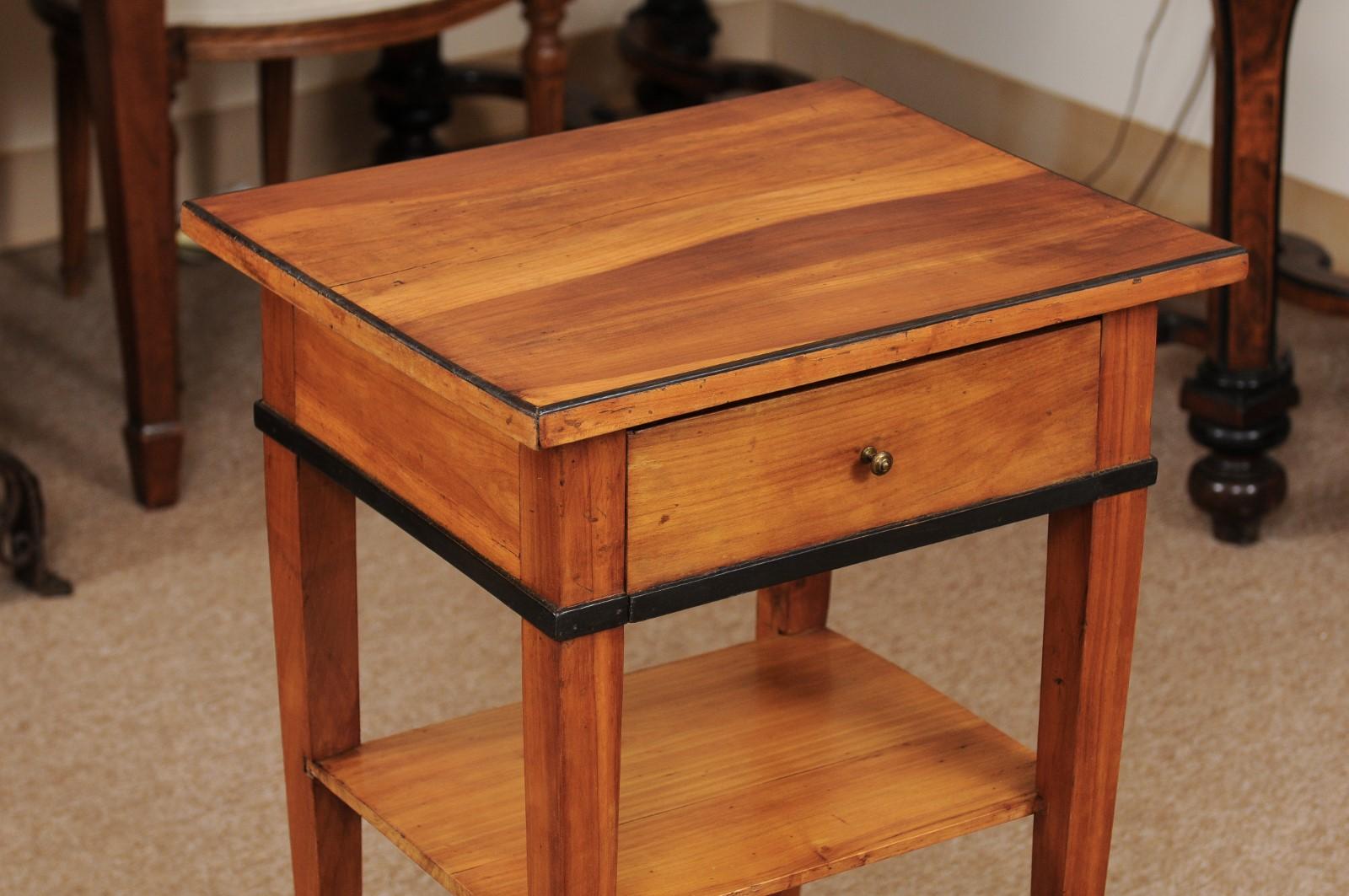 Ebonized Biedermeier Cherrywood Side Table, circa 1850