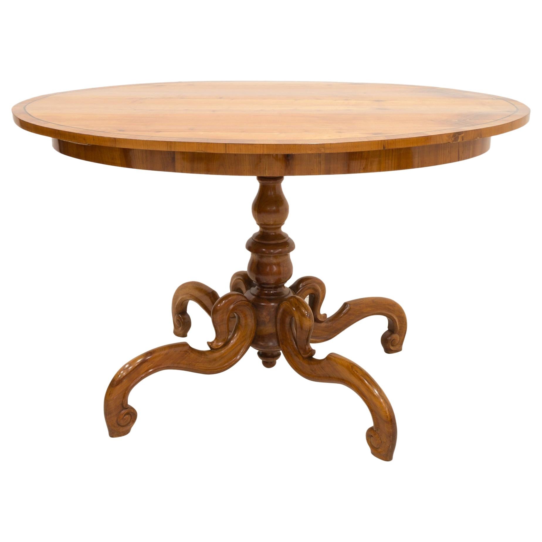 Biedermeier Cherrywood Table, Austria, 19th Century