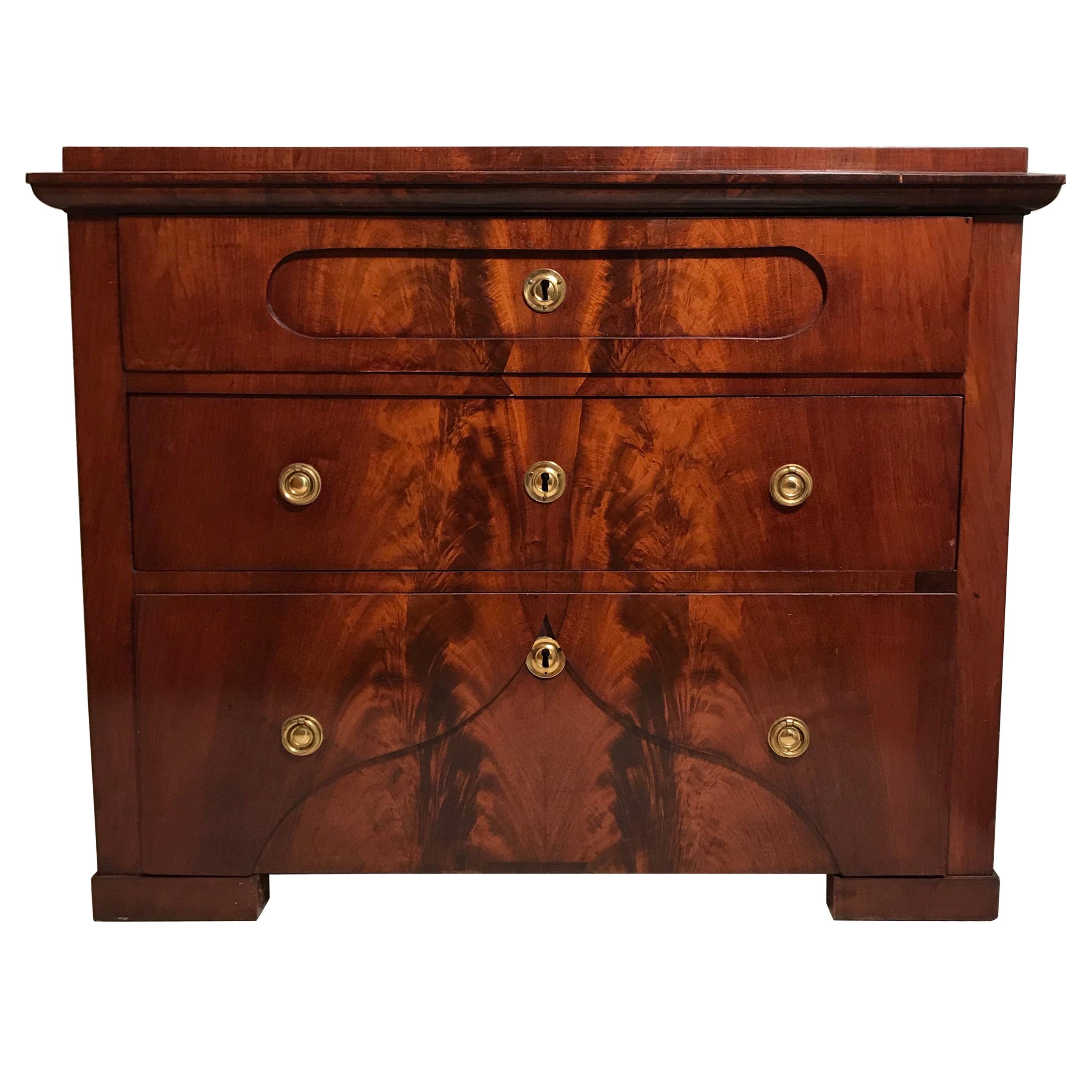 Biedermeier Chest of Drawers, Mahogany, Denmark, 1820 For Sale