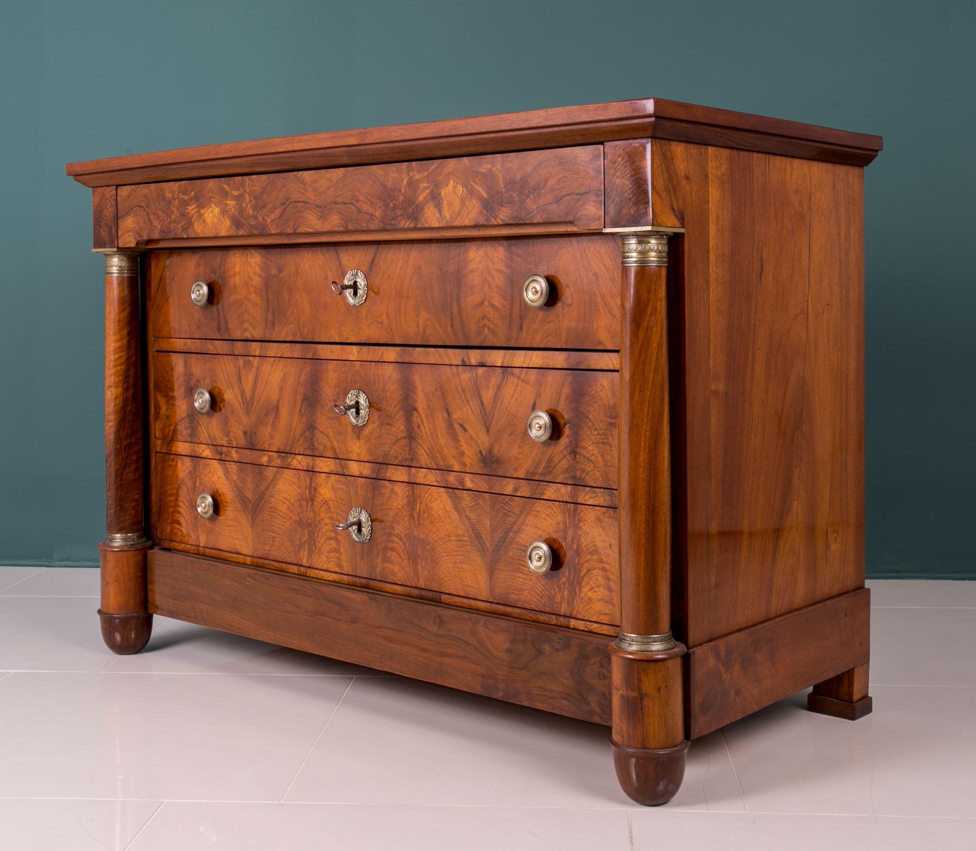 French Biedermeier Chest of Drawers, France, 19th Century