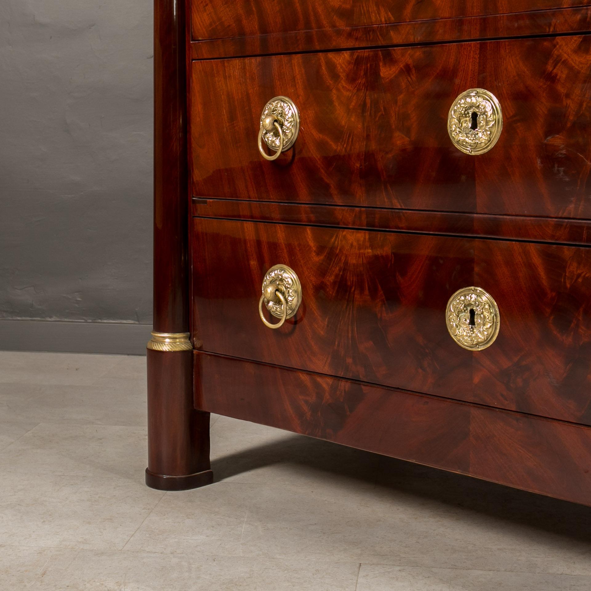 Oak Biedermeier Chest of Drawers, France, 19th Century For Sale