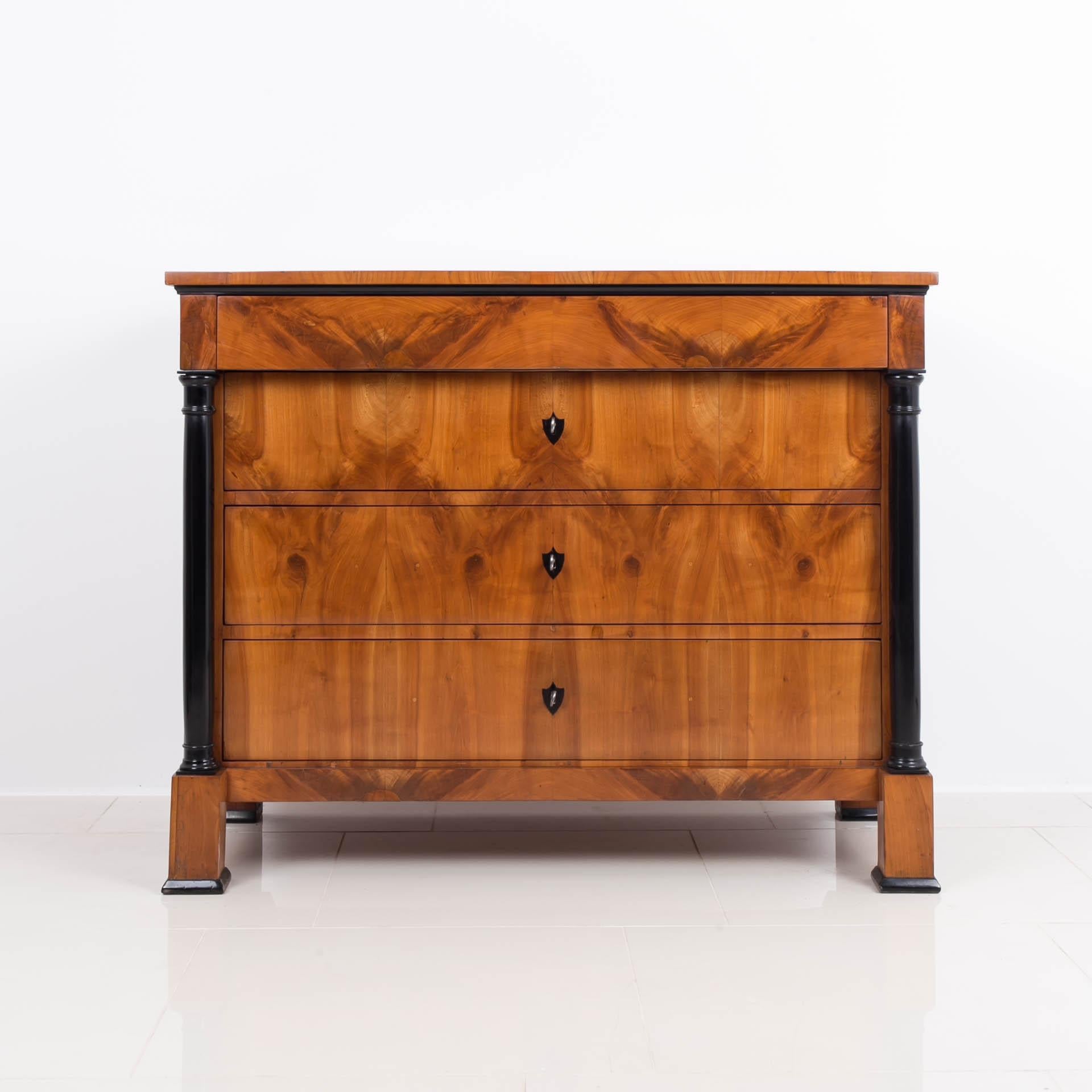 Polished Biedermeier Chest of Drawers, Germany, Early 19th Century