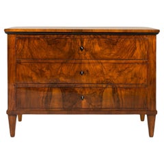 Biedermeier Chest of Drawers in Walnut Veneer, Germany, 19th Century
