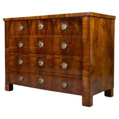 Biedermeier Chest of Drawers in Walnut Veneer, Germany, 19th Century