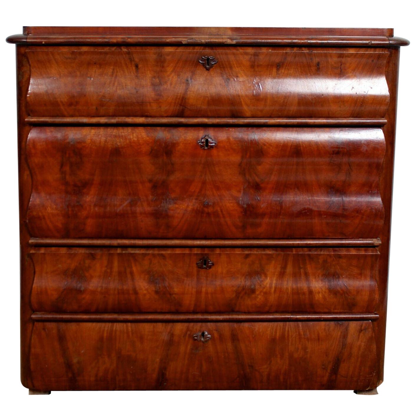 Biedermeier Chest of Drawers Swedish Flamed Mahogany For Sale