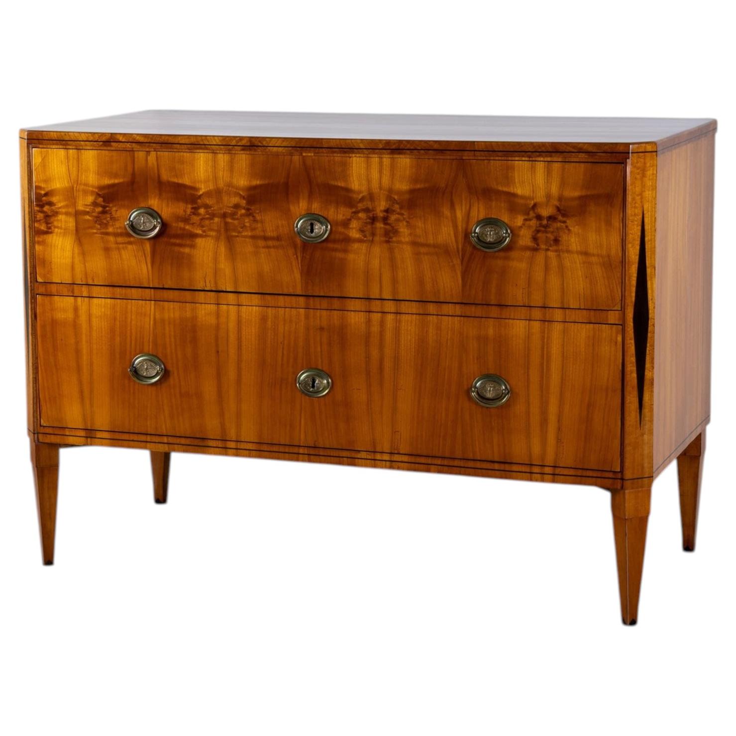 Biedermeier Chest of Drawers with Diamond Inlay, circa 1820