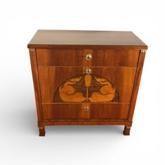 Biedermeier Chest of Drawers with Dolphin Decor, 1820