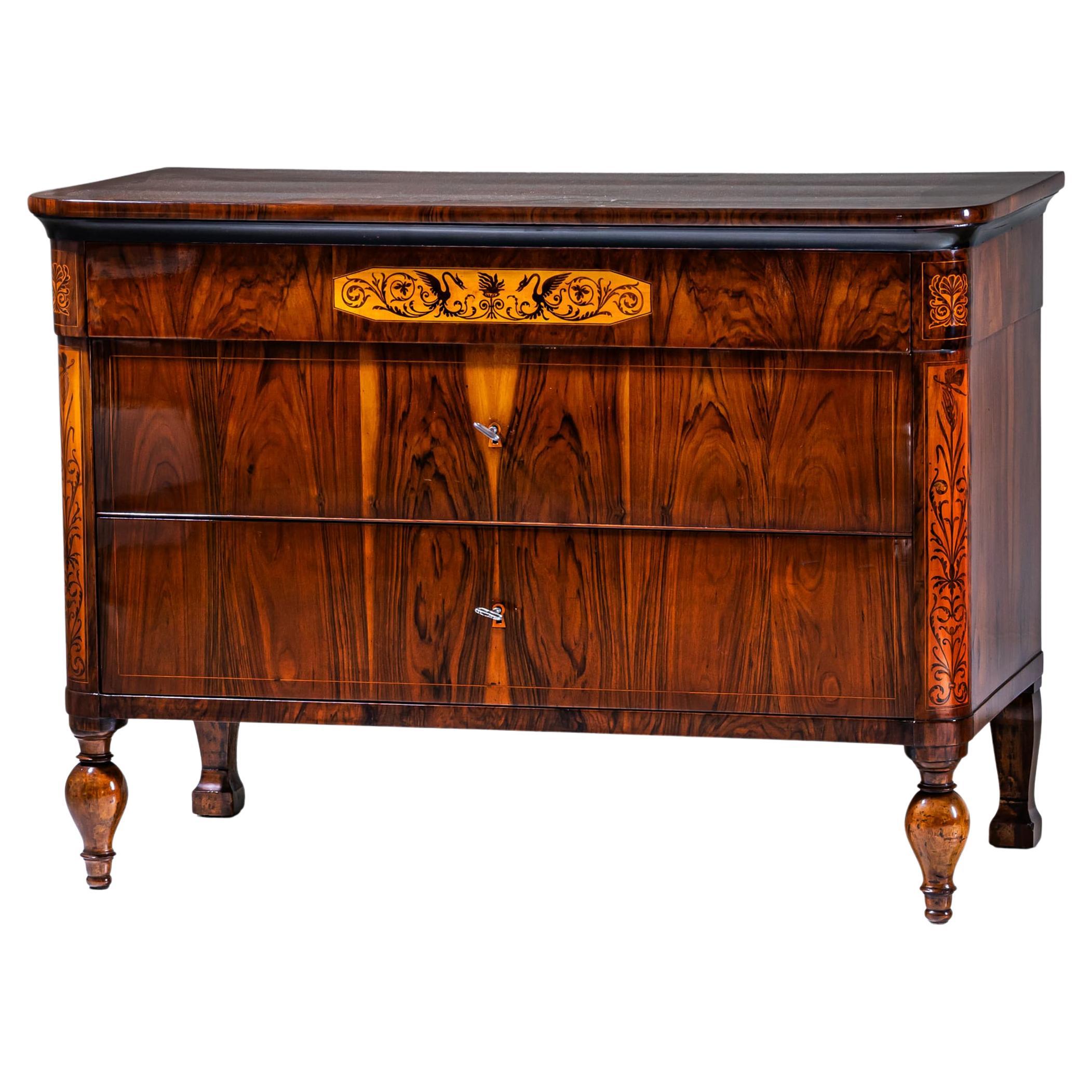 Biedermeier Chest of Drawers with Marquetry