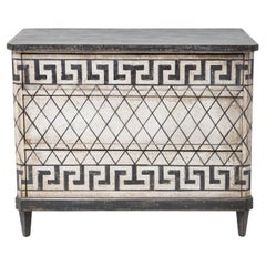 Biedermeier Chest of Drawers with Meander Pattern, circa 1830