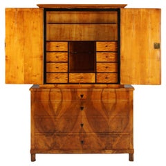 Biedermeier Chest, Secretary or Cabinet, Walnut, Southern Germany, circa 1830
