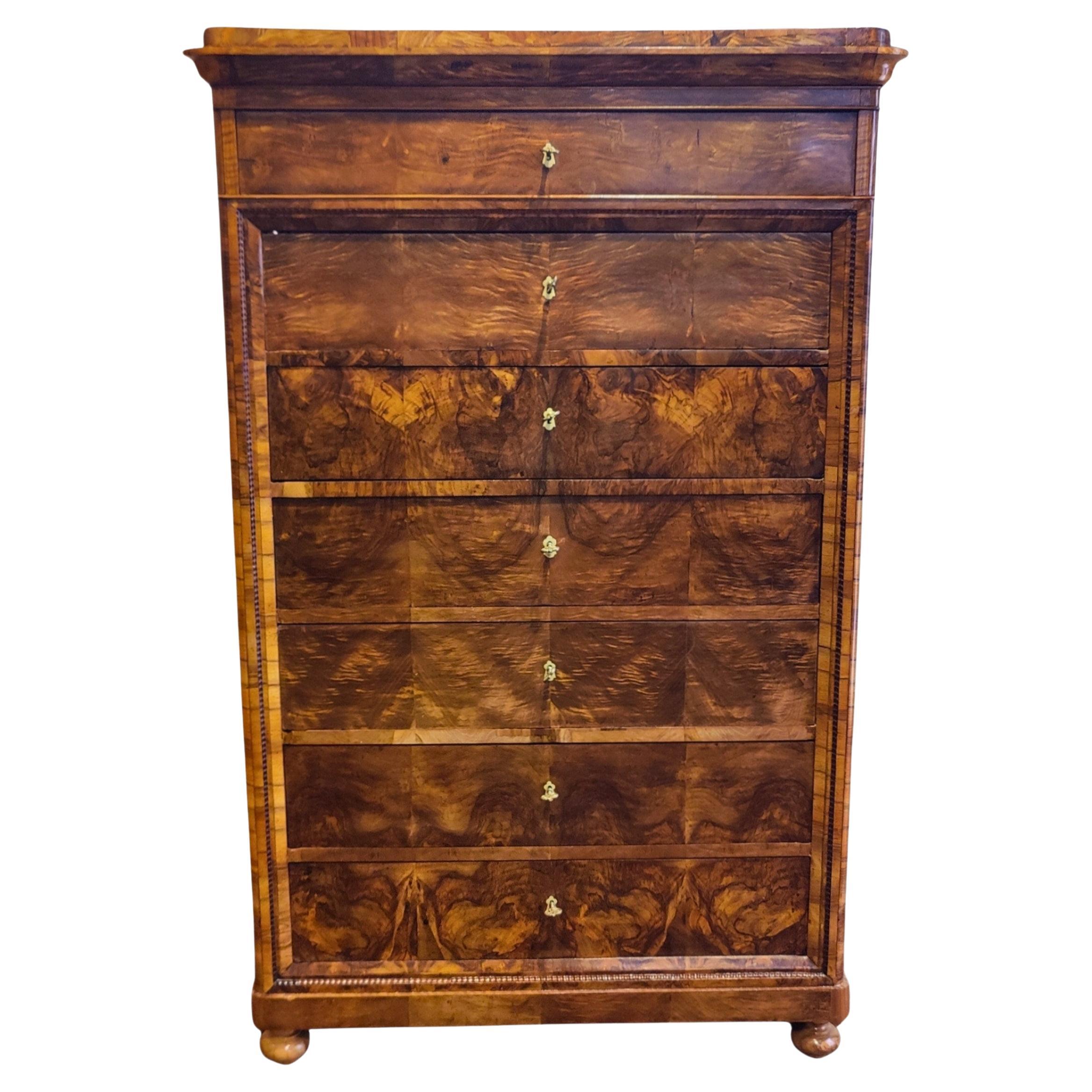 Biedermeier Chiffoniere in noce con scomparto per secretaire, Germania del Sud in vendita