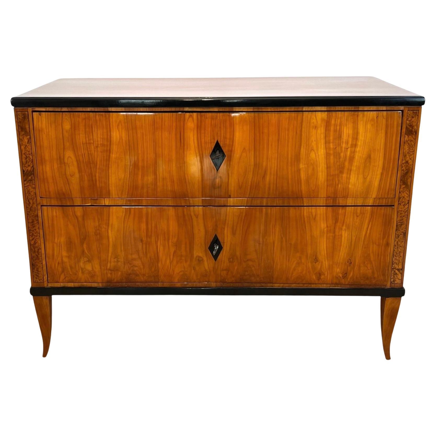 Biedermeier Commode, Cherry Veneer, Birch Inlay, South Germany, circa 1820