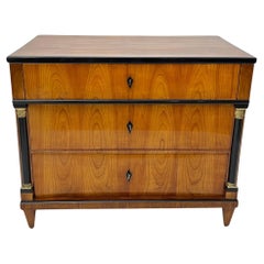 Biedermeier Kommode, Kirsche Furnier, Messing, Süddeutschland um 1820