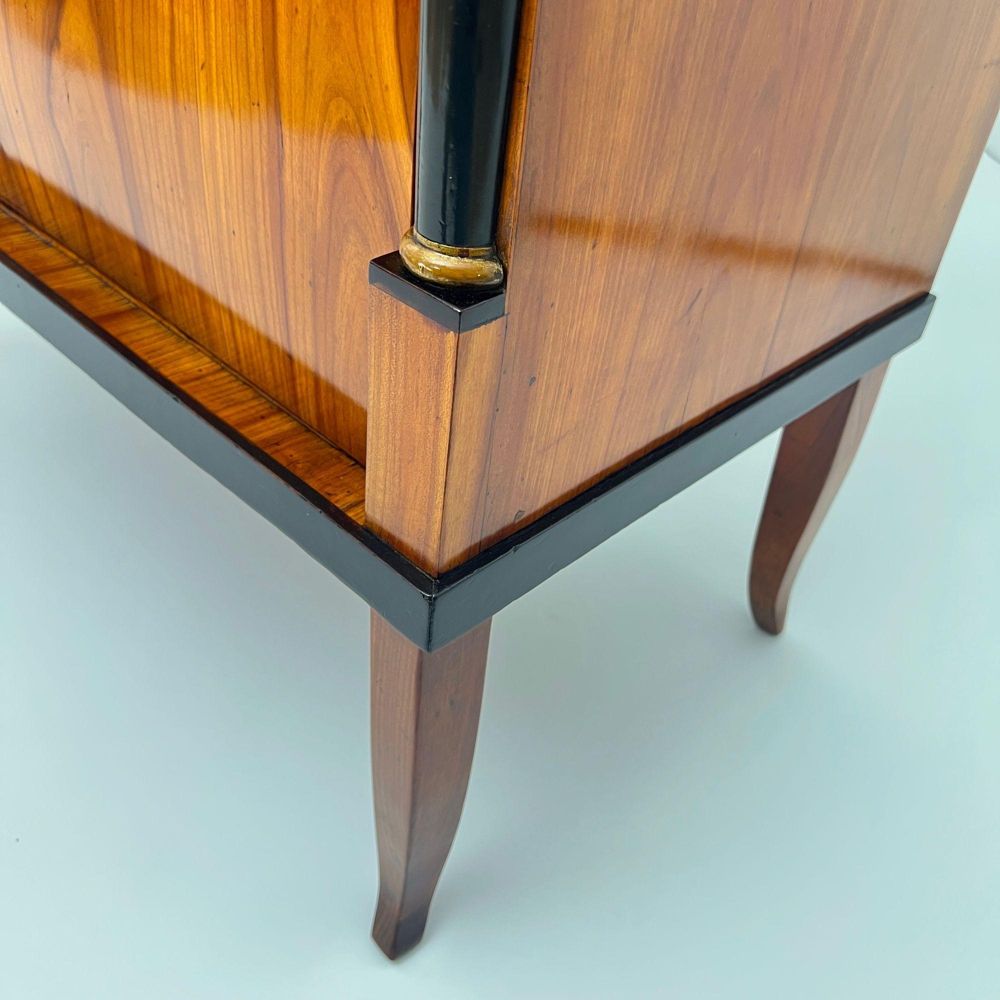 Biedermeier Commode, Cherry Wood, Ebonized, Gilded, Franconia circa 1820 For Sale 9