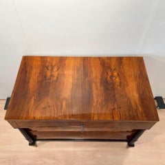Biedermeier Commode, Walnut Veneer, Ebony, Austria, circa 1820