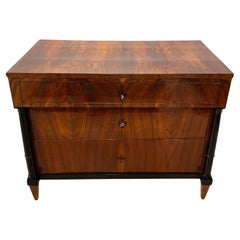 Biedermeier Commode, Walnut Veneer, Ebony, Austria, circa 1820