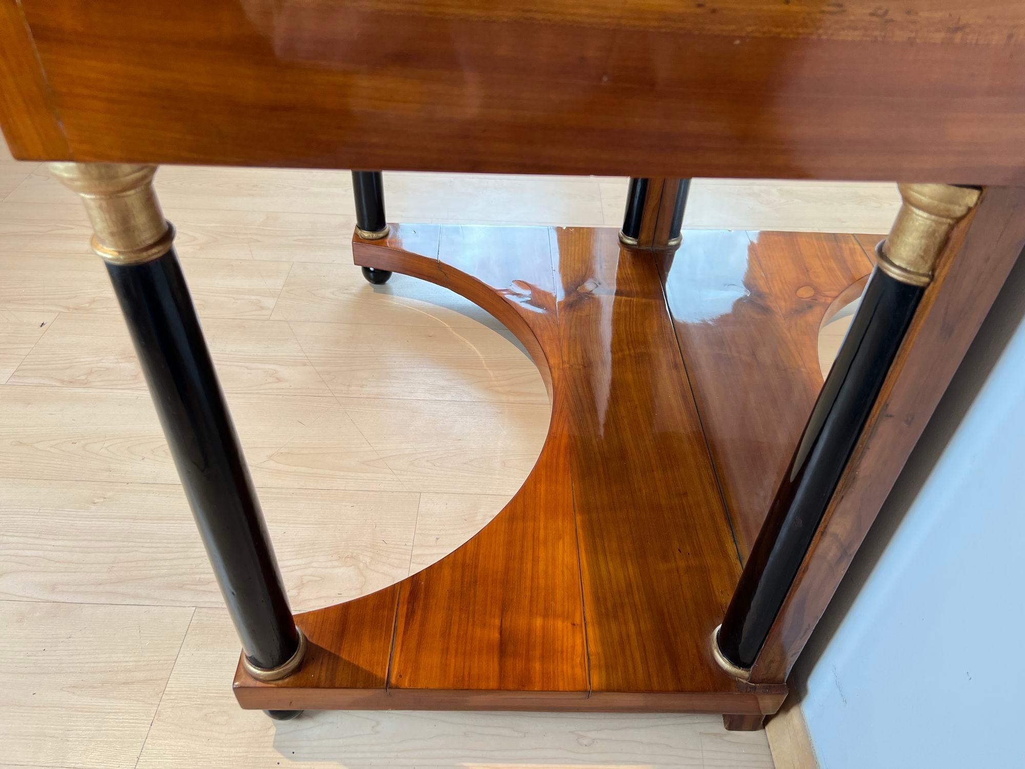 Biedermeier Console Table, Cherry Wood, Full Columns, South Germany circa 1820 For Sale 5