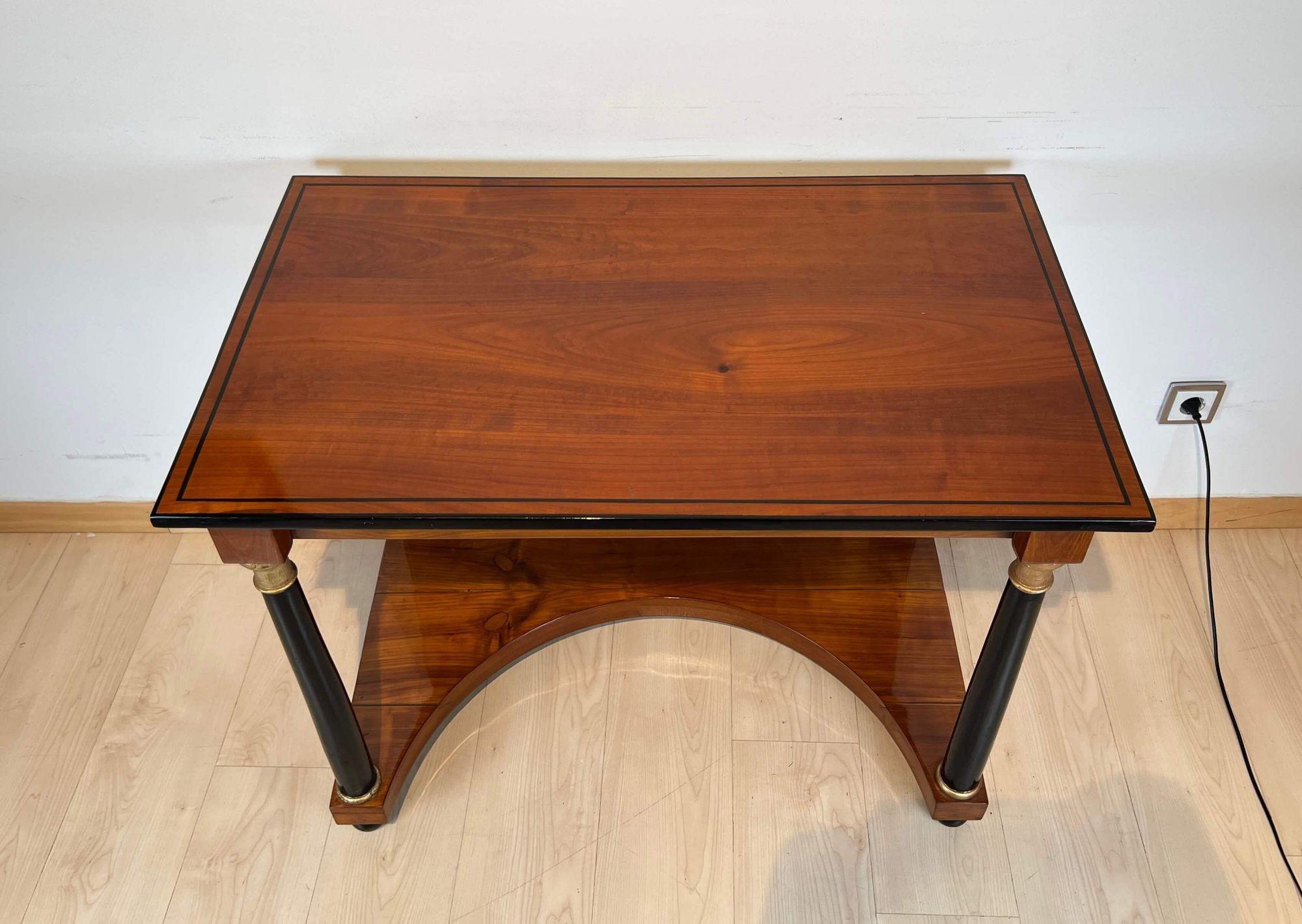 Biedermeier Console Table, Cherry Wood, Full Columns, South Germany circa 1820 For Sale 6