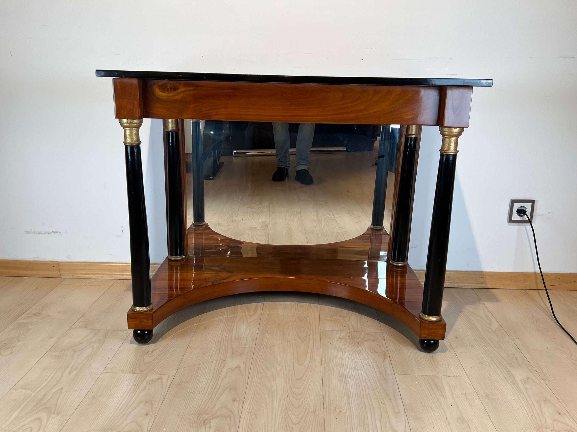 Biedermeier Console Table, Cherry Wood, Full Columns, South Germany circa 1820 For Sale 9