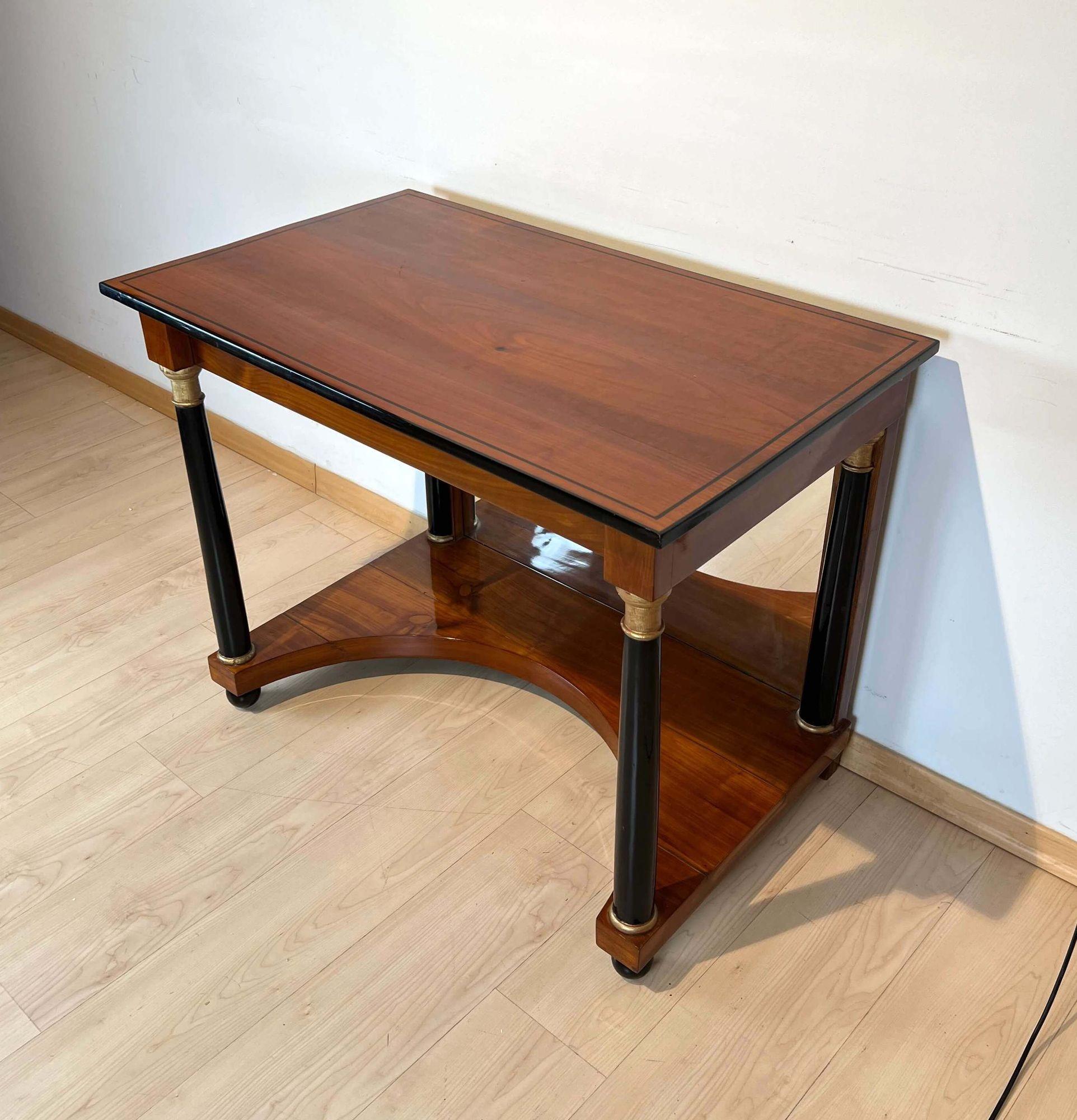 Biedermeier Console Table, Cherry Wood, Full Columns, South Germany circa 1820 For Sale 11